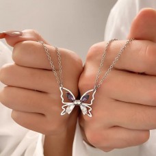 Collares Mariposas Mejores Amigos Bff Iman Set Pack Pareja